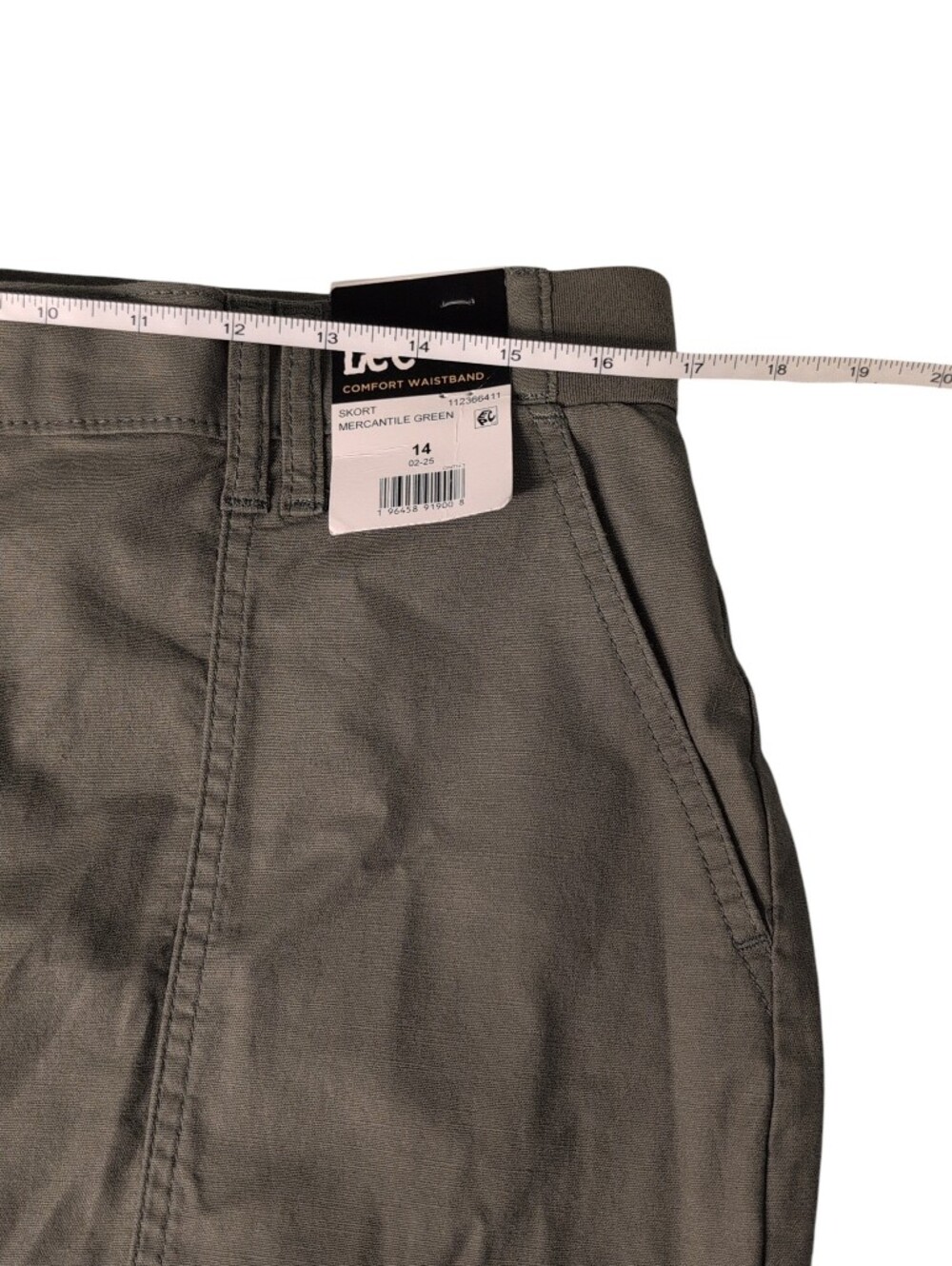 Nwt Lee Skort Stretch Waistband Green Travel Casual Comfortable 14 - Picture 2 of 7